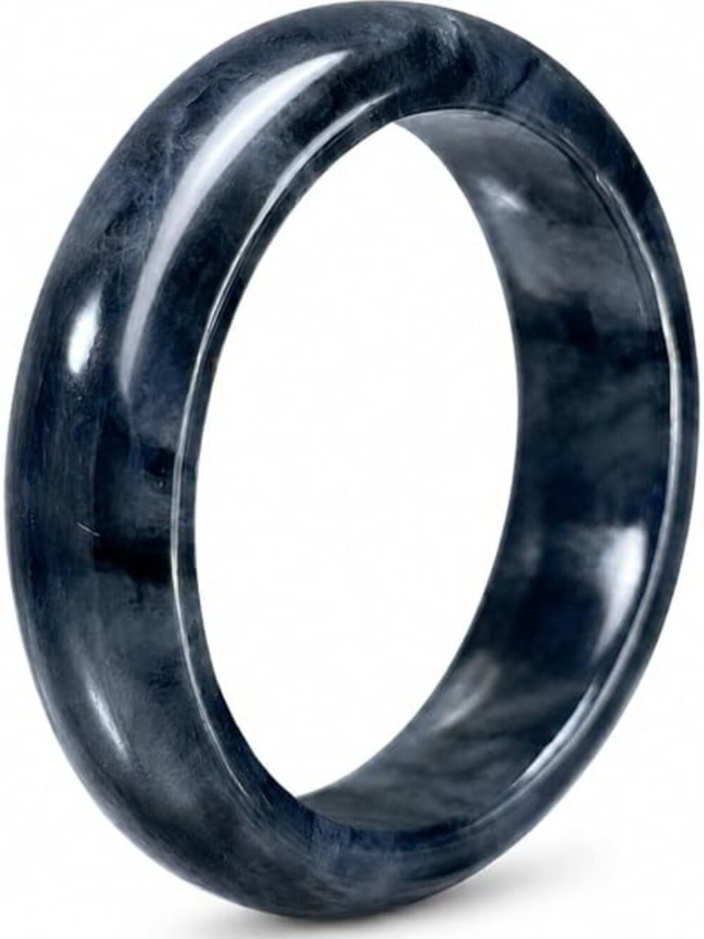 Real Black Jade Ring - New in Box - 7